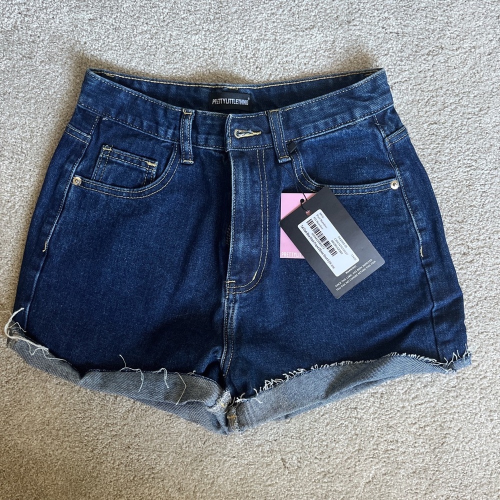 Pretty little thing dark wash jeans shorts